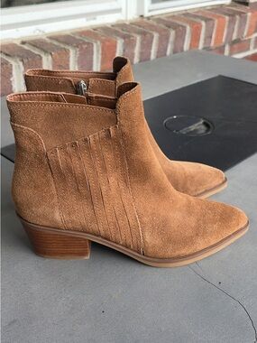 Dolce Vita Tan Suede Fringe Ankle Boots